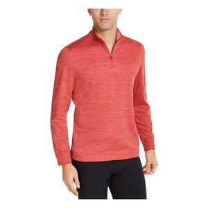 CLUBROOM Mens Red Printed Collared Quarter-Zip Sweatshirt XL